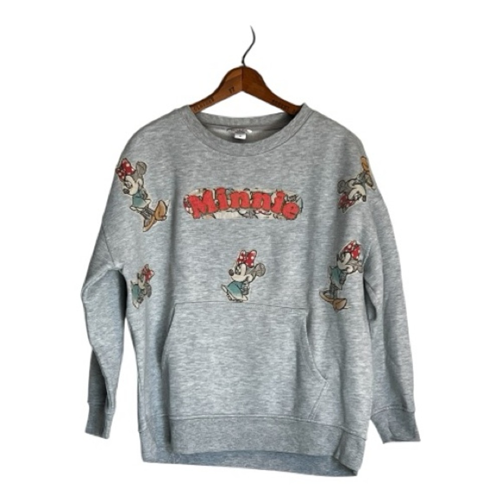 Danskin Light Gray Minnie Mouse Men's Crewneck Sweater